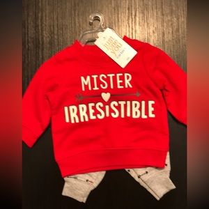 Valentines baby boy set NWT